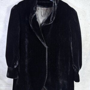 Borgazia Coat Womens XLarge Black Faux Fur Deep Pile Mob Wife